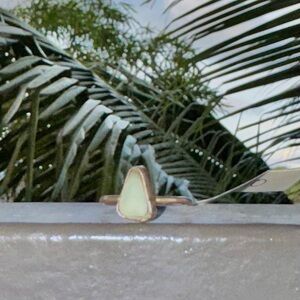 14 k Gold fill blue sea glass Ring with Elegant Design